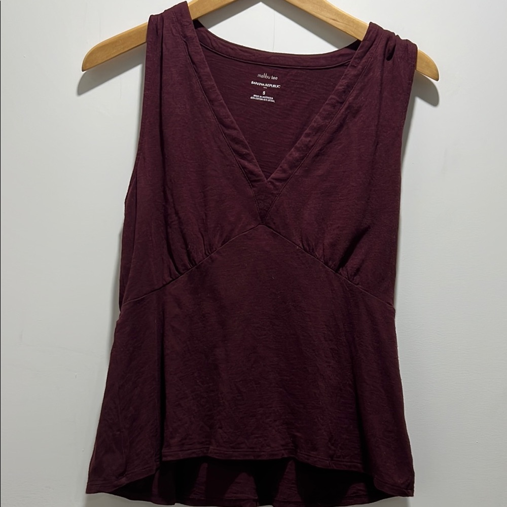 Banana Republic Red Wrap Peplum Tank Top